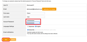 Enter New Password Twice and Click Save