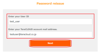 Enter your account information (User ID and email address)