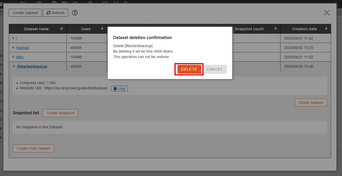 delete dateset003 delete dateset003