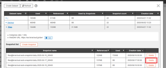 delete snapshot002 delete snapshot002
