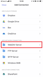 Select "WebDAV Sever"