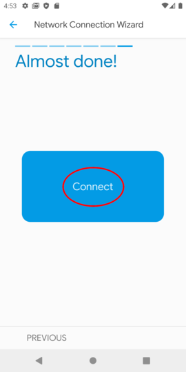 Tap the "Connect" button