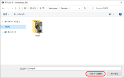 ダウンロード先を選択